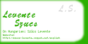levente szucs business card