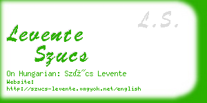 levente szucs business card